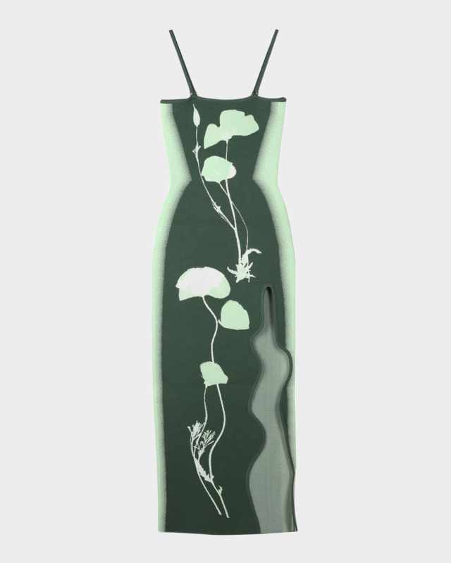 Iris Flower-Print Maxi Tank Dress